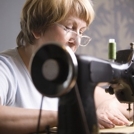 Woman at sewing machine